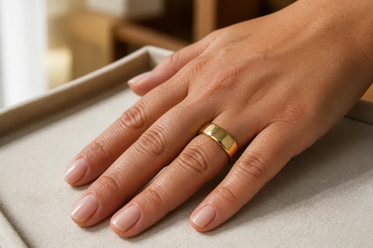 Bague pour gros doigt : largeur, forme, confort